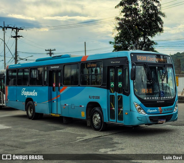 Auto Ônibus Fagundes RJ 101.008 na cidade de Niterói, Rio de Janeiro, Brasil, por Luis Davi. Número da foto: #13265438.