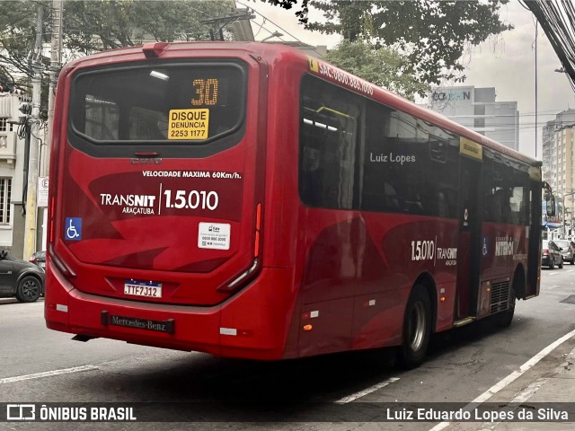 Viação Araçatuba 1.5.010 na cidade de Niterói, Rio de Janeiro, Brasil, por Luiz Eduardo Lopes da Silva. Número da foto: #13263629.