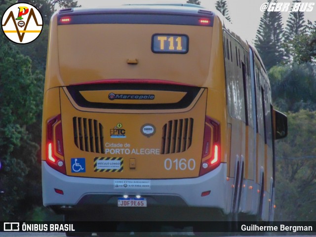 Companhia Carris Porto-Alegrense 0160 na cidade de Porto Alegre, Rio Grande do Sul, Brasil, por Guilherme Bergman. Número da foto: #13263455.