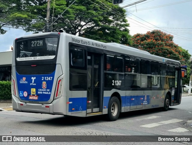 Sambaíba Transportes Urbanos 2 1247 na cidade de São Paulo, São Paulo, Brasil, por Brenno Santos. Número da foto: #13265029.