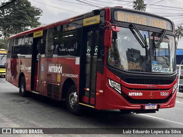 Viação Araçatuba 1.5.061 na cidade de Niterói, Rio de Janeiro, Brasil, por Luiz Eduardo Lopes da Silva. Número da foto: #13263620.