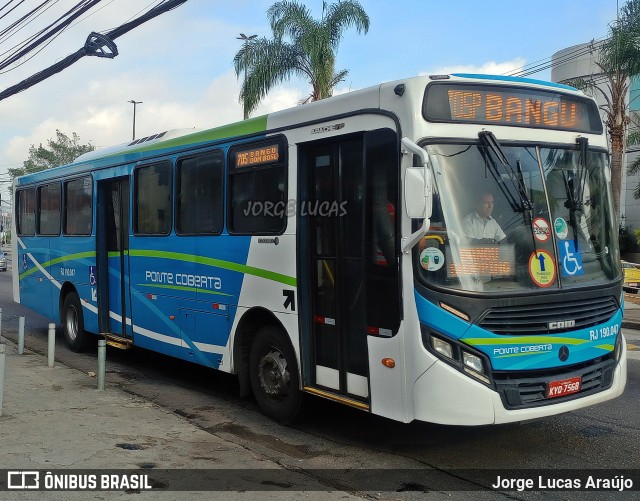 Viação Ponte Coberta RJ 190.047 na cidade de Rio de Janeiro, Rio de Janeiro, Brasil, por Jorge Lucas Araújo. Número da foto: #13190260.