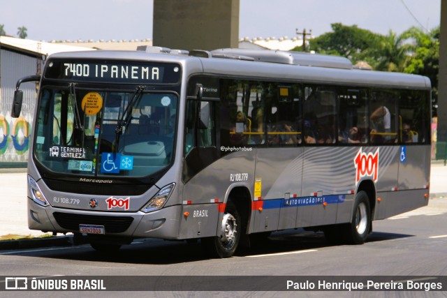 Auto Viação 1001 RJ 108.779 na cidade de Rio de Janeiro, Rio de Janeiro, Brasil, por Paulo Henrique Pereira Borges. Número da foto: #13190983.