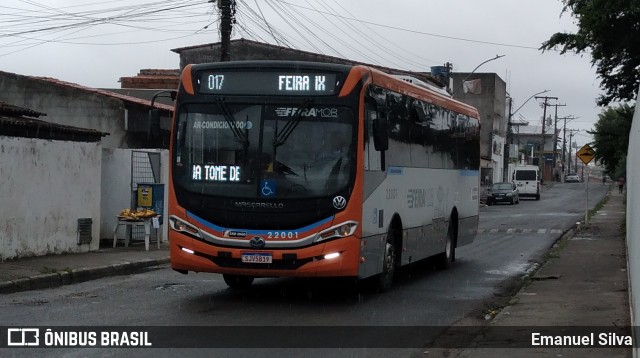 Auto Ônibus São João 22001 na cidade de Feira de Santana, Bahia, Brasil, por Emanuel Silva. Número da foto: #13190021.