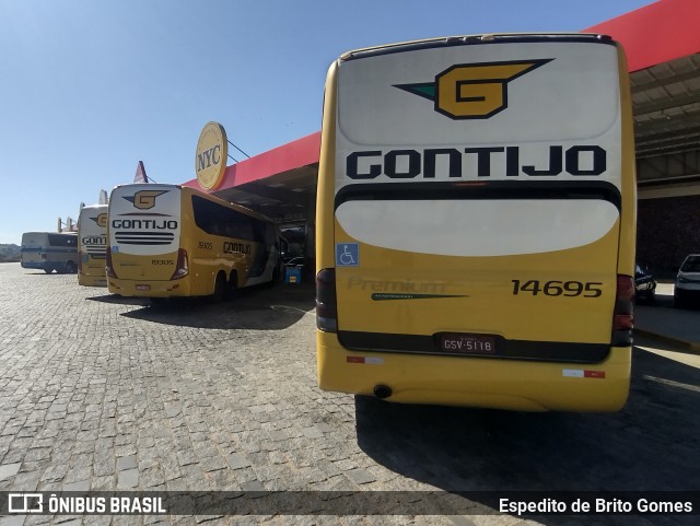 Empresa Gontijo de Transportes 14695 na cidade de Estiva, Minas Gerais, Brasil, por Espedito de Brito Gomes. Número da foto: #13189743.
