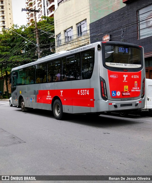 Allibus Transportes 4 5374 na cidade de São Paulo, São Paulo, Brasil, por Renan De Jesus Oliveira. Número da foto: #13191745.