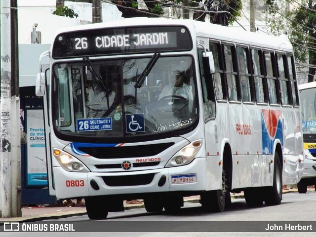Reunidas Transportes Urbanos 0803 na cidade de Natal, Rio Grande do Norte, Brasil, por John Herbert. Número da foto: #13194346.