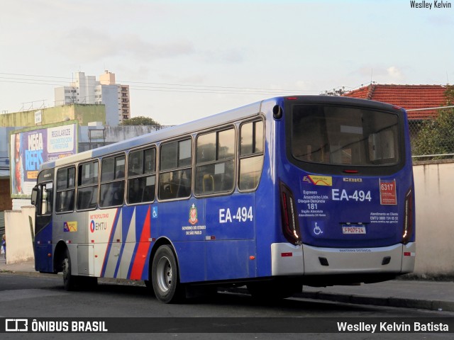 Expresso Amarelinho EA-494 na cidade de Sorocaba, São Paulo, Brasil, por Weslley Kelvin Batista. Número da foto: #13194458.
