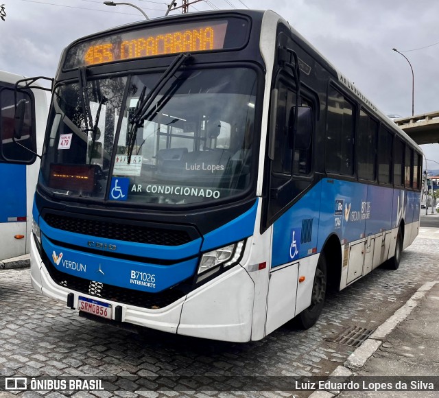 Viação Verdun B71026 na cidade de Rio de Janeiro, Rio de Janeiro, Brasil, por Luiz Eduardo Lopes da Silva. Número da foto: #13195872.
