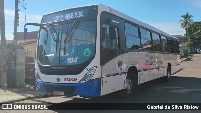 SOGIL - Sociedade de Ônibus Gigante Ltda. 184 na cidade de Gravataí, Rio Grande do Sul, Brasil, por Gabriel da Silva Ristow. Número da foto: #13193899.