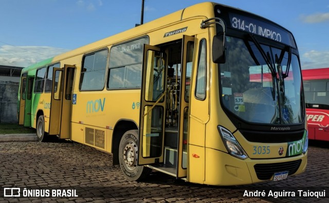 TCGL - Transportes Coletivos Grande Londrina 3035 na cidade de Londrina, Paraná, Brasil, por André Aguirra Taioqui. Número da foto: #13201013.