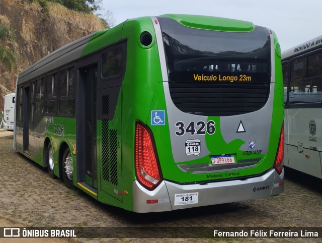 VB Transportes e Turismo 3426 na cidade de Campinas, São Paulo, Brasil, por Fernando Félix Ferreira Lima. Número da foto: #13199912.