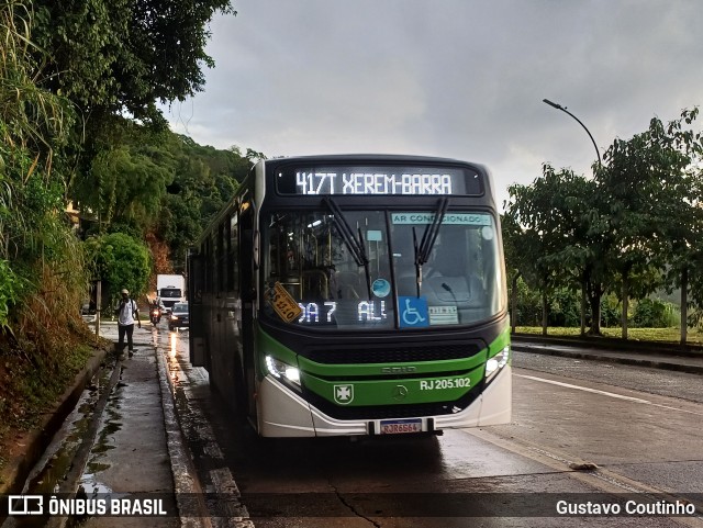 Viação Vera Cruz RJ 205.102 na cidade de Duque de Caxias, Rio de Janeiro, Brasil, por Gustavo Coutinho. Número da foto: #13201848.