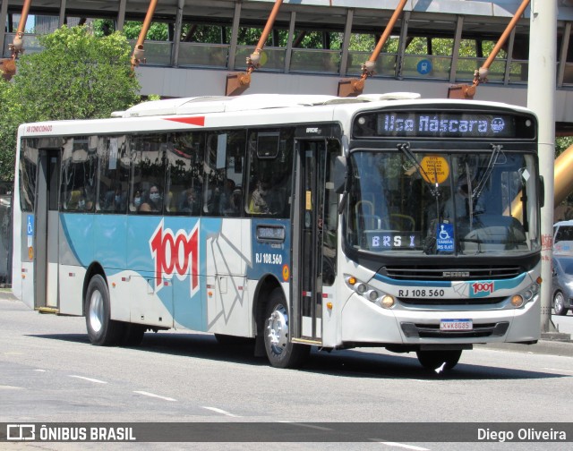 Auto Viação 1001 RJ 108.560 na cidade de Rio de Janeiro, Rio de Janeiro, Brasil, por Diego Oliveira. Número da foto: #13199275.