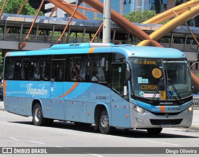 Auto Ônibus Fagundes RJ 101.003 na cidade de Rio de Janeiro, Rio de Janeiro, Brasil, por Diego Oliveira. Número da foto: #13199273.