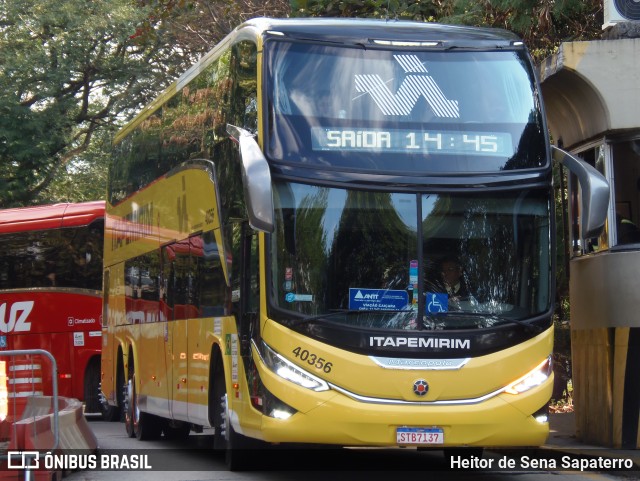 Viação Nova Itapemirim 40356 na cidade de São Paulo, São Paulo, Brasil, por Heitor de Sena Sapaterro. Número da foto: #13199388.