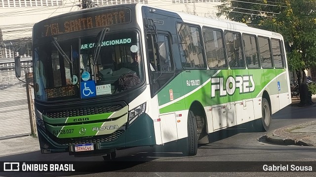 Transportes Flores RJ 128.027 na cidade de Rio de Janeiro, Rio de Janeiro, Brasil, por Gabriel Sousa. Número da foto: #13203424.