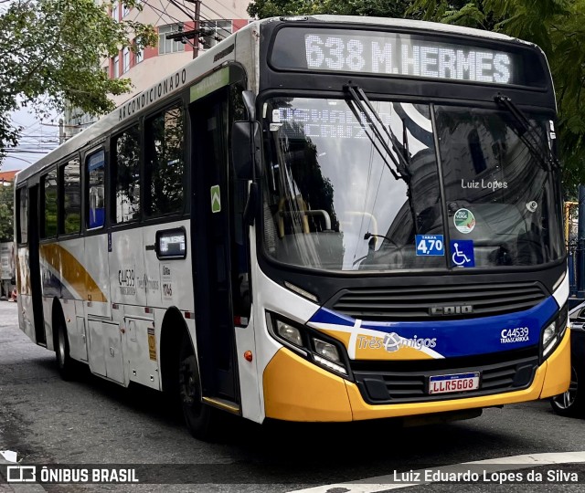 Auto Viação Três Amigos C44539 na cidade de Rio de Janeiro, Rio de Janeiro, Brasil, por Luiz Eduardo Lopes da Silva. Número da foto: #13202430.