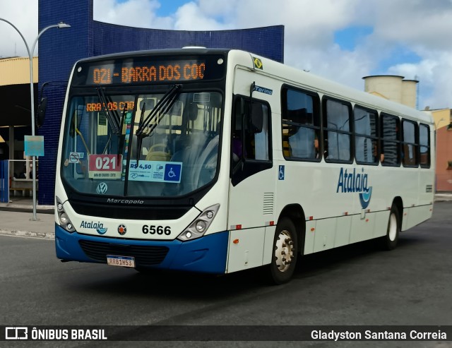 Viação Atalaia Transportes 6566 na cidade de Aracaju, Sergipe, Brasil, por Gladyston Santana Correia. Número da foto: #13203822.
