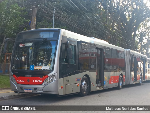 Express Transportes Urbanos Ltda 4 8794 na cidade de São Paulo, São Paulo, Brasil, por Matheus Neri dos Santos. Número da foto: #13202962.