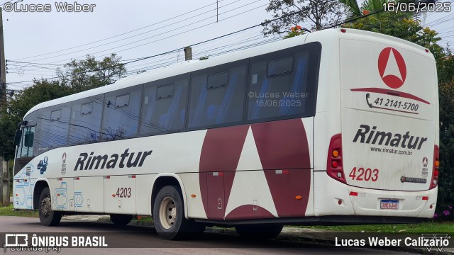 Rimatur Transportes 4203 na cidade de Curitiba, Paraná, Brasil, por Lucas Weber Calizario. Número da foto: #13202714.