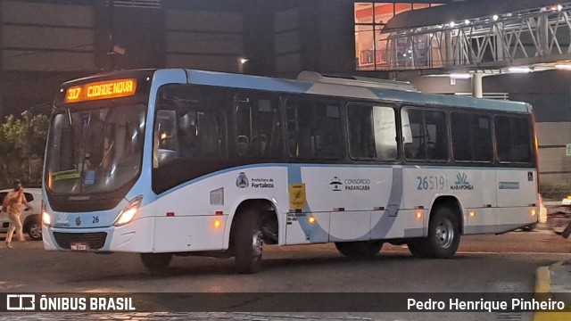 Maraponga Transportes 26519 na cidade de Fortaleza, Ceará, Brasil, por Pedro Henrique Pinheiro. Número da foto: #13203432.