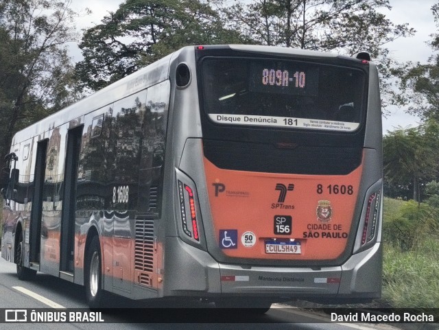 TRANSPPASS - Transporte de Passageiros 8 1608 na cidade de São Paulo, São Paulo, Brasil, por David Macedo Rocha. Número da foto: #13202237.