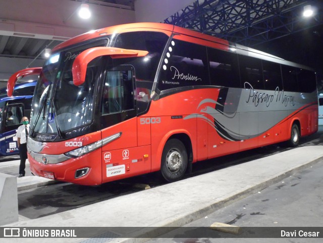 Empresa de Ônibus Pássaro Marron 5003 na cidade de Santos, São Paulo, Brasil, por Davi Cesar. Número da foto: #13266753.