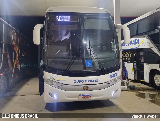 Viação Ouro e Prata 697 na cidade de General Carneiro, Paraná, Brasil, por Vinícius Weber. Número da foto: #13266335.