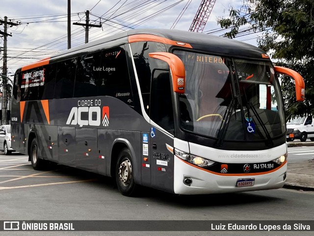 Viação Cidade do Aço RJ 174.184 na cidade de Niterói, Rio de Janeiro, Brasil, por Luiz Eduardo Lopes da Silva. Número da foto: #13267114.