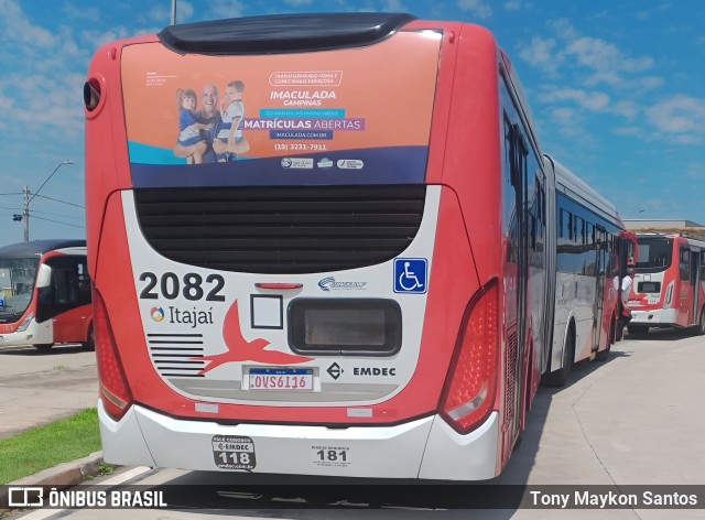 Itajaí Transportes Coletivos 2082 na cidade de Campinas, São Paulo, Brasil, por Tony Maykon Santos. Número da foto: #13266349.