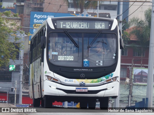 Viação Curuçá 01 205 na cidade de Santo André, São Paulo, Brasil, por Heitor de Sena Sapaterro. Número da foto: #13267105.