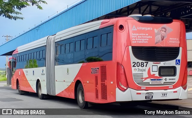 Itajaí Transportes Coletivos 2087 na cidade de Campinas, São Paulo, Brasil, por Tony Maykon Santos. Número da foto: #13266345.