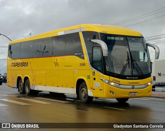 Viação Nova Itapemirim 20996 na cidade de Aracaju, Sergipe, Brasil, por Gladyston Santana Correia. Número da foto: #13267112.