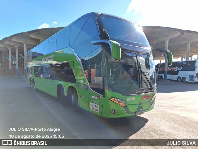 Eucatur - Empresa União Cascavel de Transportes e Turismo 6036 na cidade de Porto Alegre, Rio Grande do Sul, Brasil, por JULIO SILVA. Número da foto: #13291873.