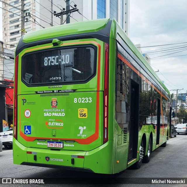 TRANSPPASS - Transporte de Passageiros 8 0233 na cidade de São Paulo, São Paulo, Brasil, por Michel Nowacki. Número da foto: #13292860.