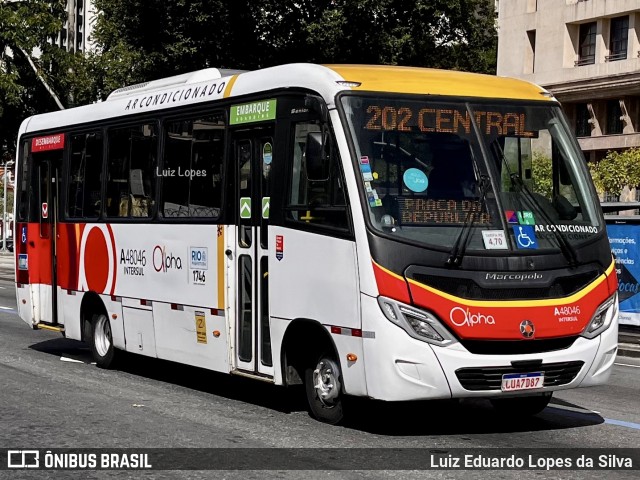 Auto Viação Alpha A48046 na cidade de Rio de Janeiro, Rio de Janeiro, Brasil, por Luiz Eduardo Lopes da Silva. Número da foto: #13292444.