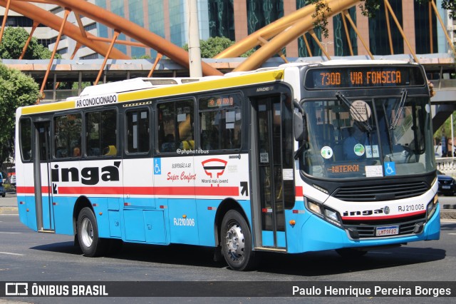 Auto Lotação Ingá RJ 210.006 na cidade de Rio de Janeiro, Rio de Janeiro, Brasil, por Paulo Henrique Pereira Borges. Número da foto: #13293182.