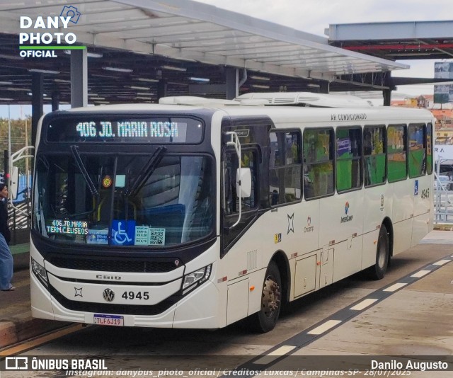 Onicamp Transporte Coletivo 4945 na cidade de Campinas, São Paulo, Brasil, por Danilo Augusto. Número da foto: #13290775.