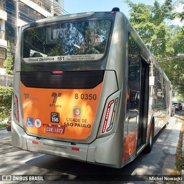 TRANSPPASS - Transporte de Passageiros 8 0350 na cidade de São Paulo, São Paulo, Brasil, por Michel Nowacki. Número da foto: #13292714.