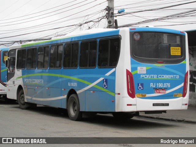 Viação Ponte Coberta RJ 190.076 na cidade de Rio de Janeiro, Rio de Janeiro, Brasil, por Rodrigo Miguel. Número da foto: #13293917.