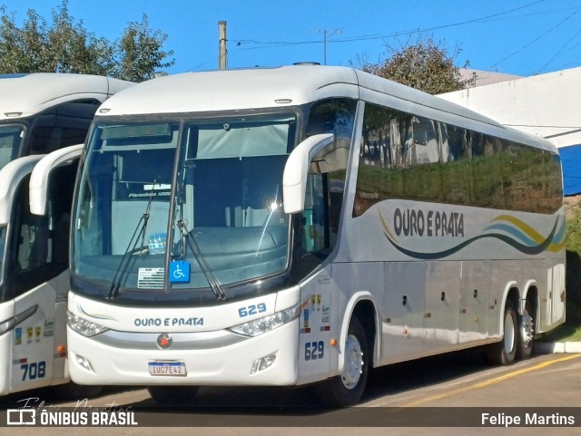 Viação Ouro e Prata 629 na cidade de Santana do Livramento, Rio Grande do Sul, Brasil, por Felipe Martins. Número da foto: #13295657.