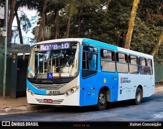 Transwolff Transportes e Turismo 6 6116 na cidade de São Paulo, São Paulo, Brasil, por Valnei Conceição. Número da foto: #13295980.