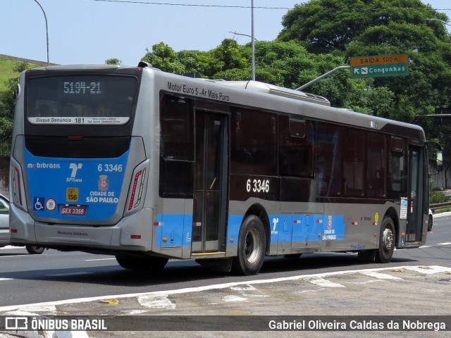 Viação Paratodos > São Jorge > Metropolitana São Paulo > Mobibrasil 6 3346 na cidade de São Paulo, São Paulo, Brasil, por Gabriel Oliveira Caldas da Nobrega. Número da foto: #13295537.
