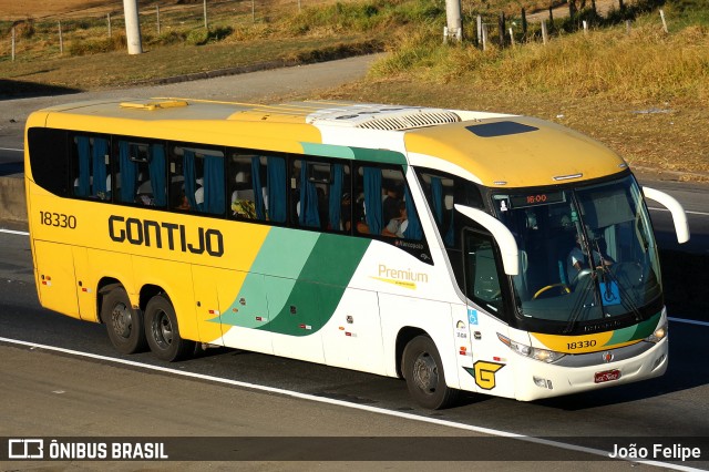Empresa Gontijo de Transportes 18330 na cidade de Canas, São Paulo, Brasil, por João Felipe. Número da foto: #13294737.