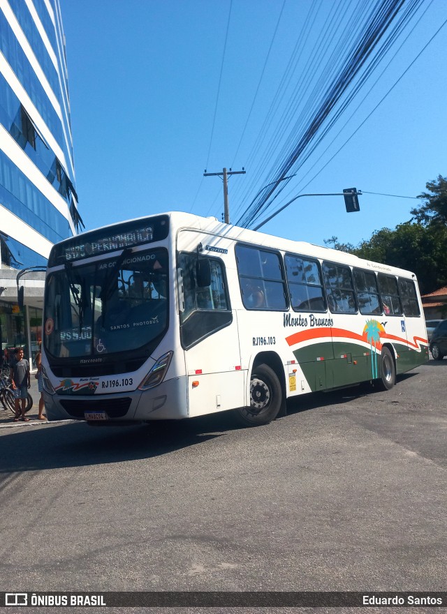 Viação Montes Brancos RJ 196.103 na cidade de Araruama, Rio de Janeiro, Brasil, por Eduardo Santos. Número da foto: #13294636.
