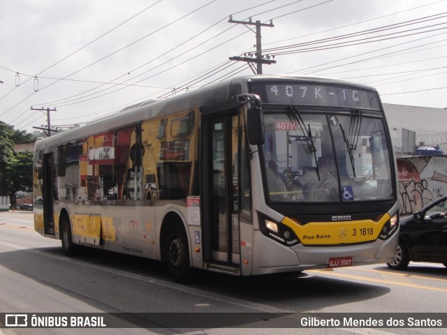 Viação Metrópole Paulista - Zona Leste 3 1618 na cidade de São Paulo, São Paulo, Brasil, por Gilberto Mendes dos Santos. Número da foto: #13293455.