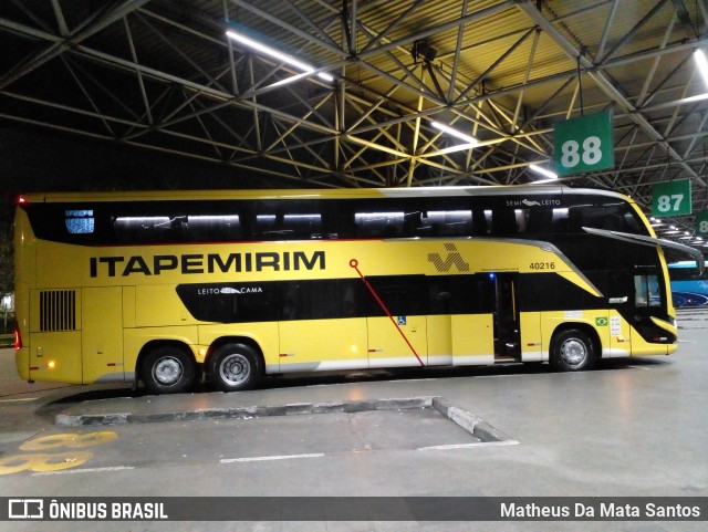 Viação Nova Itapemirim 40216 na cidade de São Paulo, São Paulo, Brasil, por Matheus Da Mata Santos. Número da foto: #13295728.