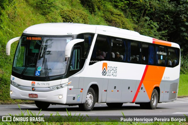 Viação Cidade do Aço RJ 174.178 na cidade de Piraí, Rio de Janeiro, Brasil, por Paulo Henrique Pereira Borges. Número da foto: #13296216.
