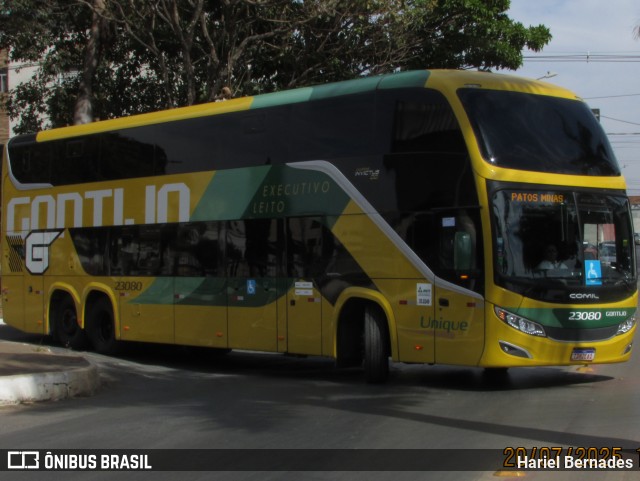 Empresa Gontijo de Transportes 23080 na cidade de Patos de Minas, Minas Gerais, Brasil, por Hariel Bernades. Número da foto: #13295601.